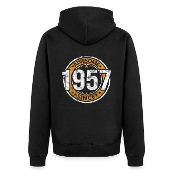 Génial depuis 1957 Retro Vintage Anniversaire - Veste à capuche bio Premium Unisexe - noir - Dos - Nico (187cm)