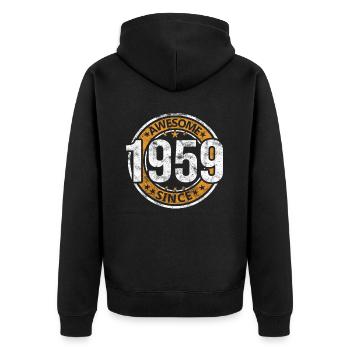 Awesome Since 1959 Retro Vintage Geburtstag - Unisex Premium Bio Zip Hoodie - Schwarz - Hinten - Nico (187cm)