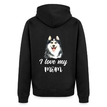 J’aime ma maman - Veste à capuche bio Premium Unisexe - noir - Dos - Nico (187cm)
