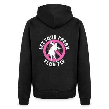 Hippie Peace Sign Peace Flowers Flower Child - Veste à capuche bio Premium Unisexe - noir - Dos - Nico (187cm)
