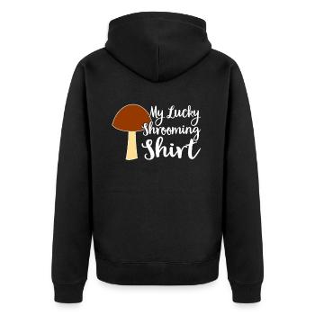 Mushroom Picker Mushroom Mushroom Hunter Mushroom Lover Mushroom Farm - Unisex Premium Organic Zip Hoodie - black - Back - Nico (187cm)