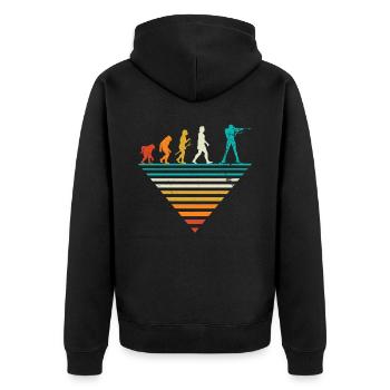 Human Evolution - Vintage Biathlon - Veste à capuche bio Premium Unisexe - noir - Dos - Nico (187cm)