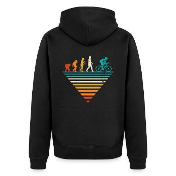Human Evolution - Vintage - Unisex Premium Organic Zip Hoodie - black - Back - Nico (187cm)