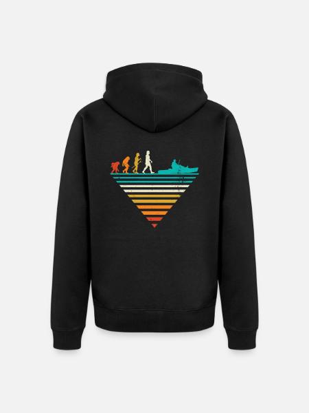 Human Evolution - Bateau d’époque - Veste à capuche bio Premium Unisexe - noir