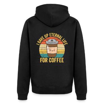 Lustiger Ex-Mormone LDS Exmo - Unisex Premium Bio Zip Hoodie - Schwarz - Hinten - Nico (187cm)