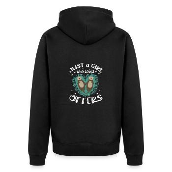 Otter Sea Otter Otter Gift - Unisex Premium Organic Zip Hoodie - black - Back - Nico (187cm)
