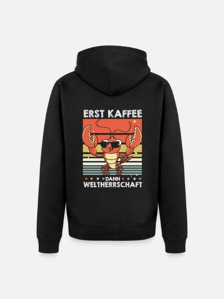 Hummer Lobster Kaffee - Unisex Premium Bio Zip Hoodie - Schwarz