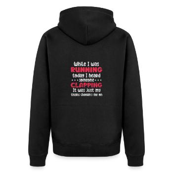 Running Runner Jogging Jogging Runner Gift - Unisex Premium Organic Zip Hoodie - black - Back - Nico (187cm)