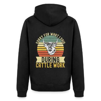 Vache des Highlands Hochlandkuh - Veste à capuche bio Premium Unisexe - noir - Dos - Nico (187cm)