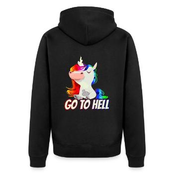 Go - Licorne arc-en-ciel du majeur - Veste à capuche bio Premium Unisexe - noir - Dos - Nico (187cm)