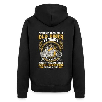 Biker Legend Since 1993 Motorcycle 31th Birthday - Unisex Premium Organic Zip Hoodie - black - Back - Nico (187cm)