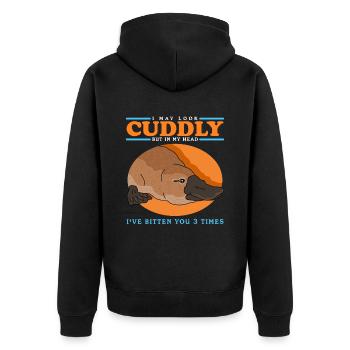 Platypus Platypus Platypus Platypus Gift - Unisex Premium Organic Zip Hoodie - black - Back - Nico (187cm)