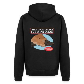 Platypus Platypus Gift - Unisex Premium Organic Zip Hoodie - black - Back - Nico (187cm)