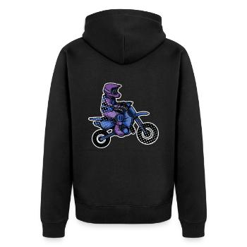 Motocross Enfants Moto Motard Vélo - Veste à capuche bio Premium Unisexe - noir - Dos - Nico (187cm)