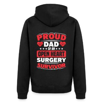 Transplantation cardiaque Chirurgie cardiaque Chirurgie cardiaque Papa - Veste à capuche bio Premium Unisexe - noir - Dos - Nico (187cm)