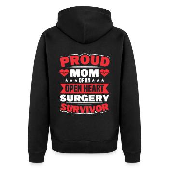 Transplantation cardiaque Chirurgie cardiaque Chirurgie cardiaque Maman - Veste à capuche bio Premium Unisexe - noir - Dos - Nico (187cm)