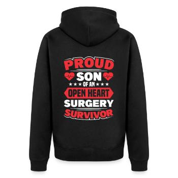 Transplantation cardiaque Chirurgie cardiaque Chirurgie cardiaque Chirurgie cardiaque Bypass - Veste à capuche bio Premium Unisexe - noir - Dos - Nico (187cm)