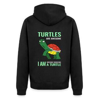 Les tortues sont géniales je suis génial donc je suis un - Veste à capuche bio Premium Unisexe - noir - Dos - Nico (187cm)