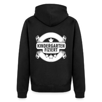 Kindergarten Kita Erzieherin - Unisex Premium Bio Zip Hoodie - Schwarz - Hinten - Nico (187cm)