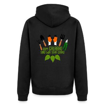 Galabauer Gartenbau Galabau Gärtner - Unisex Premium Bio Zip Hoodie - Schwarz - Hinten - Nico (187cm)