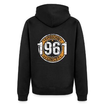 Génial depuis 1961 Retro Vintage Birthday - Veste à capuche bio Premium Unisexe - noir - Dos - Nico (187cm)