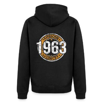 Génial depuis 1963 Retro Vintage Birthday - Veste à capuche bio Premium Unisexe - noir - Dos - Nico (187cm)