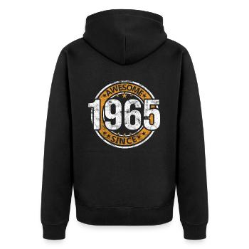Awesome Since 1965 Retro Vintage Geburtstag - Unisex Premium Bio Zip Hoodie - Schwarz - Hinten - Nico (187cm)