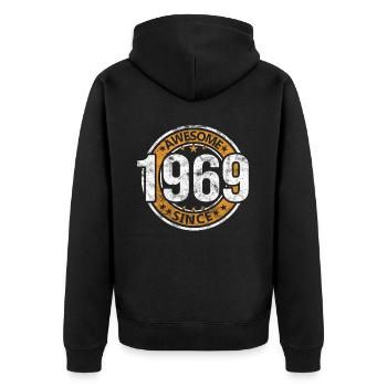 Génial depuis 1969 Retro Vintage Birthday - Veste à capuche bio Premium Unisexe - noir - Dos - Nico (187cm)