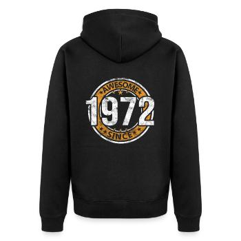 Awesome Since 1972 Retro Vintage Geburtstag - Unisex Premium Bio Zip Hoodie - Schwarz - Hinten - Nico (187cm)