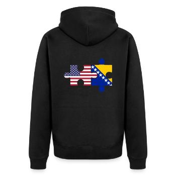 Bosnie-Herzégovine - Veste à capuche bio Premium Unisexe - noir - Dos - Nico (187cm)