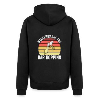Hund Agility Design Für Hunde Hindernistraining - Unisex Premium Bio Zip Hoodie - Schwarz - Hinten - Nico (187cm)