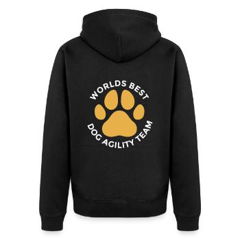 Dog Agility Design Für Hund Hindernistraining Team - Unisex Premium Bio Zip Hoodie - Schwarz - Hinten - Nico (187cm)