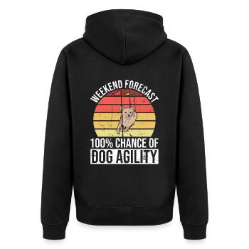 Hunde-agility-design Für Hunde-agility-training - Unisex Premium Bio Zip Hoodie - Schwarz - Hinten - Nico (187cm)