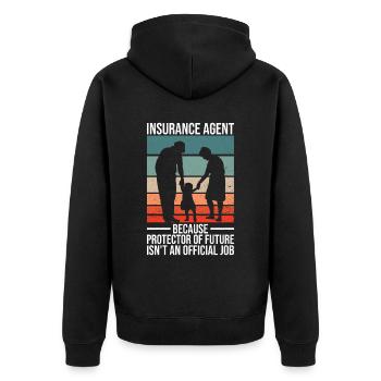 Conception d’agent d’assurance familiale pour les ventes d’assurance - Veste à capuche bio Premium Unisexe - noir - Dos - Nico (187cm)
