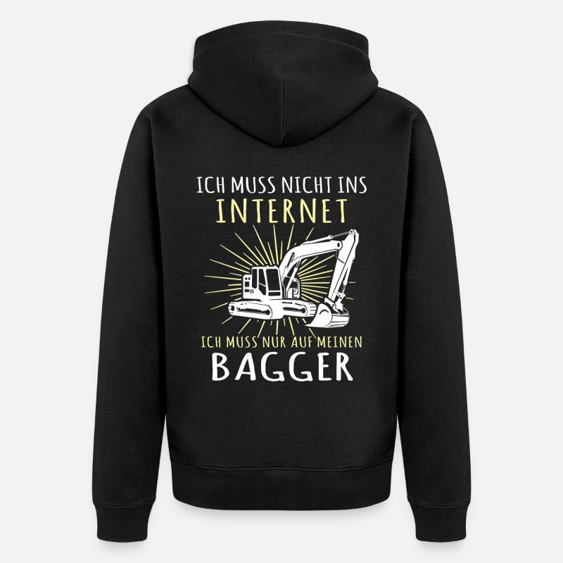 Baggerfahrer Bagger - Unisex Premium Bio Zip Hoodie - Schwarz