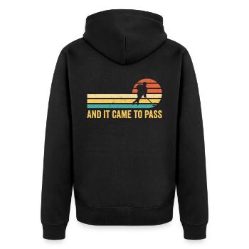 Lustiger Mormonenmissionar LDS Eishockey - Unisex Premium Bio Zip Hoodie - Schwarz - Hinten - Nico (187cm)