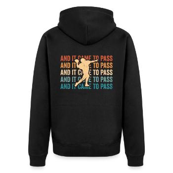 Funny Mormon Missionary LDS Soccer - Unisex Premium Organic Zip Hoodie - black - Back - Nico (187cm)