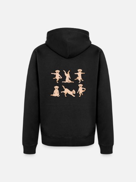 Yoga Labrador - Unisex Premium Bio Zip Hoodie - Schwarz