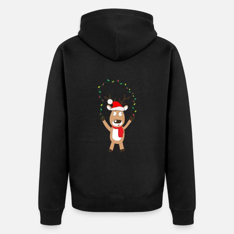 Drôle de renne de Noël - Veste à capuche bio Premium Unisexe - noir