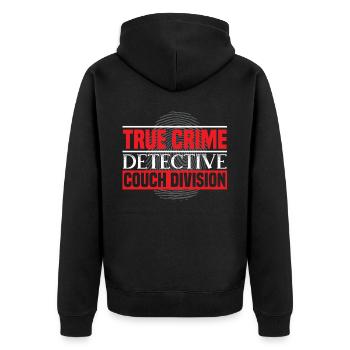 True Crime Detective Couch Division Documentary - Unisex Premium Organic Zip Hoodie - black - Back - Nico (187cm)