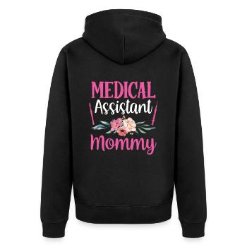 Assistante médicale Maman Profession Médicale - Veste à capuche bio Premium Unisexe - noir - Dos - Nico (187cm)