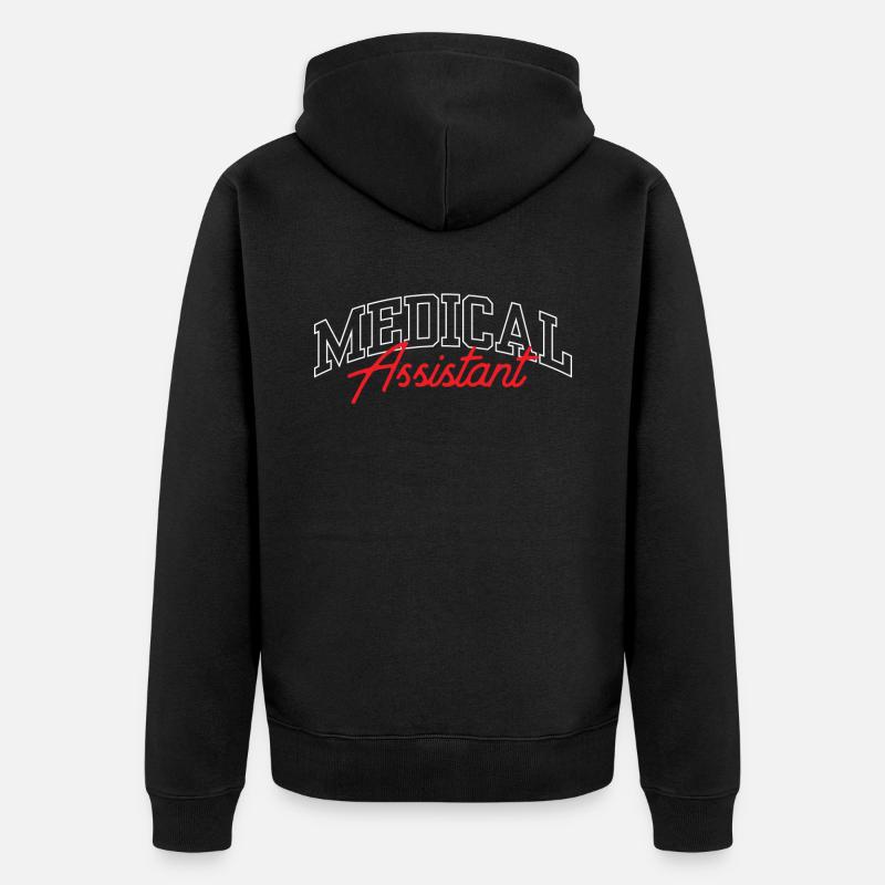 Medizinischer Assistent Assistenz Krankenschwester - Unisex Premium Bio Zip Hoodie - Schwarz