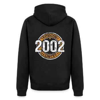 Awesome Since 2002 Retro Vintage Geburtstag - Unisex Premium Bio Zip Hoodie - Schwarz - Hinten - Nico (187cm)