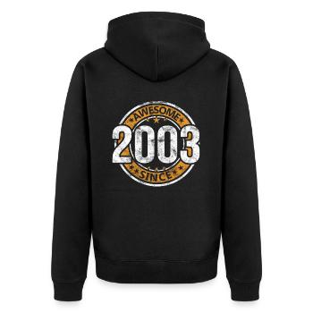 Awesome Since 2003 Retro Vintage Geburtstag - Unisex Premium Bio Zip Hoodie - Schwarz - Hinten - Nico (187cm)
