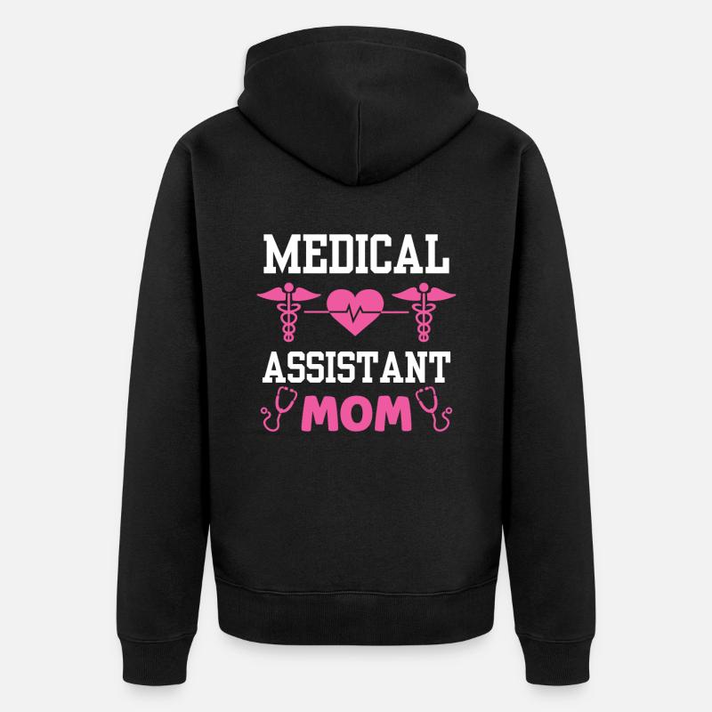 Assistante médicale Mère Médecin - Veste à capuche bio Premium Unisexe - noir