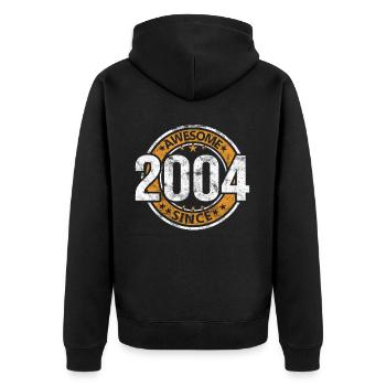 Awesome Since 2004 Retro Vintage Birthday - Unisex Premium Organic Zip Hoodie - black - Back - Nico (187cm)