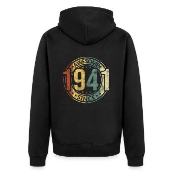 Génial depuis 1941 Retro Vintage Birthday - Veste à capuche bio Premium Unisexe - noir - Dos - Nico (187cm)