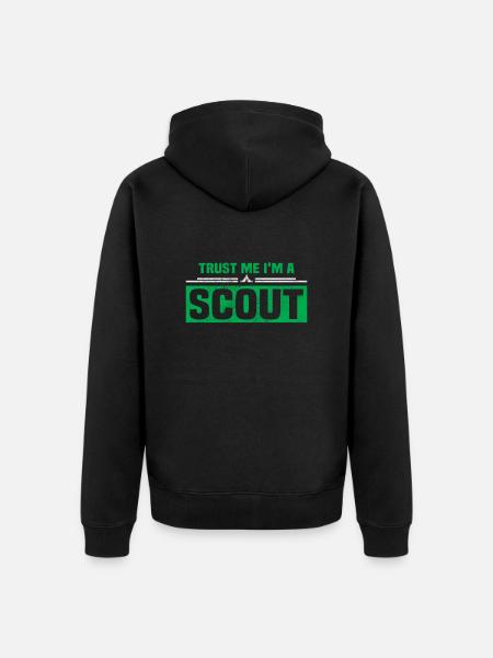 Scout Funny Scouting Camping Scouts - Premium økologisk unisex-hættejakke - sort