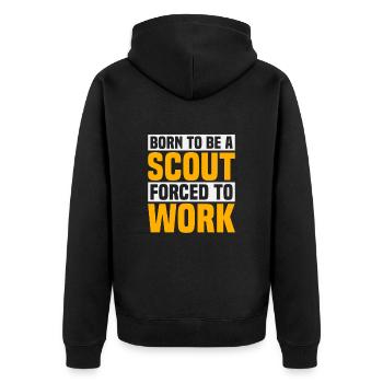 Pfadfinder Lustige Pfadfinder Camping Pfadfinder - Unisex Premium Bio Zip Hoodie - Schwarz - Hinten - Nico (187cm)