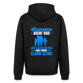 Versicherungsagent Vater Design Für - Unisex Premium Organic Zip Hoodie - black - Back - Nico (187cm)